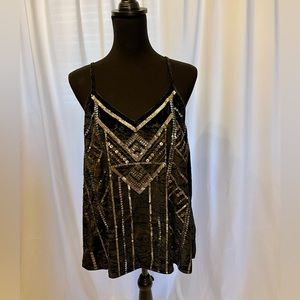 NWOT Express Razor Back Sequined Tank Top